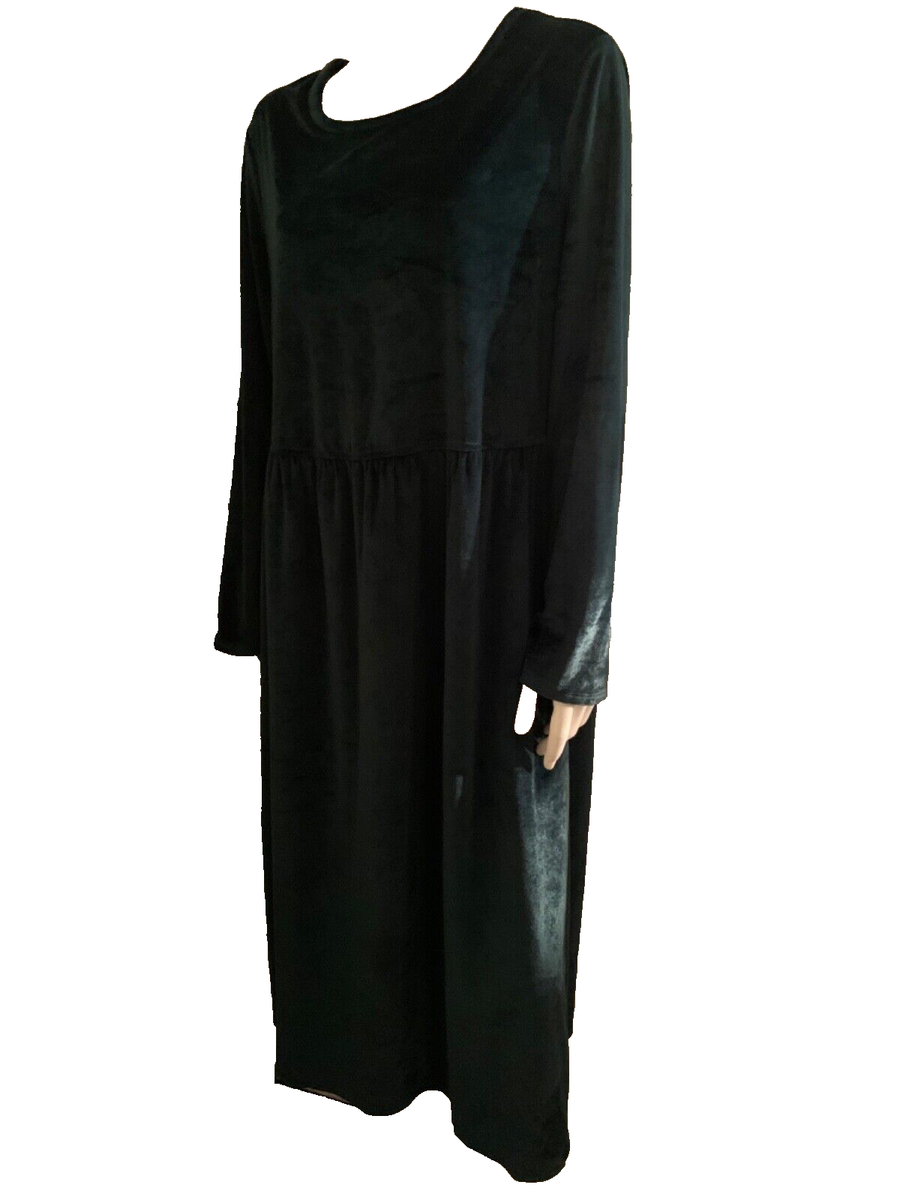 NEW CW Classic autumn winter velvet flowy midi dress green pocketsize 1X  (14/16) | eBay