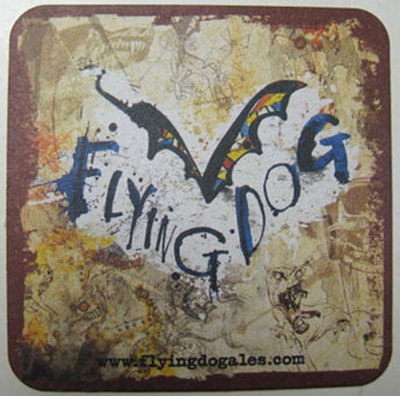 FLYING DOG ALES Beer COASTER Mat, Frederick, MARYLAND 2011, 2-sided coaster DOGS