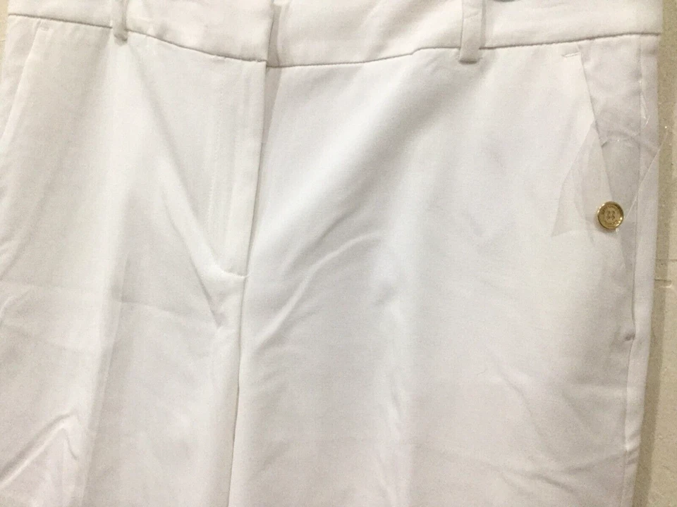 Shorts Michael Kors feminino tamanho 12 branco elegante forrado bolsos perna reta $115 - Imagem 2 de 4