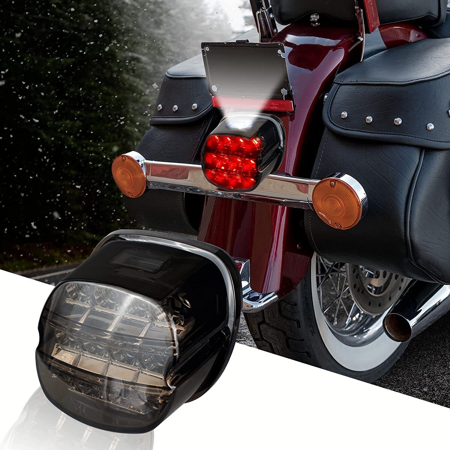 LED Brake Tail Light For Harley Sportster Dyna Fat Boy FLSTF Night Train FXSTB Softail FL Touring Road King Street Electra Glide - 201355758