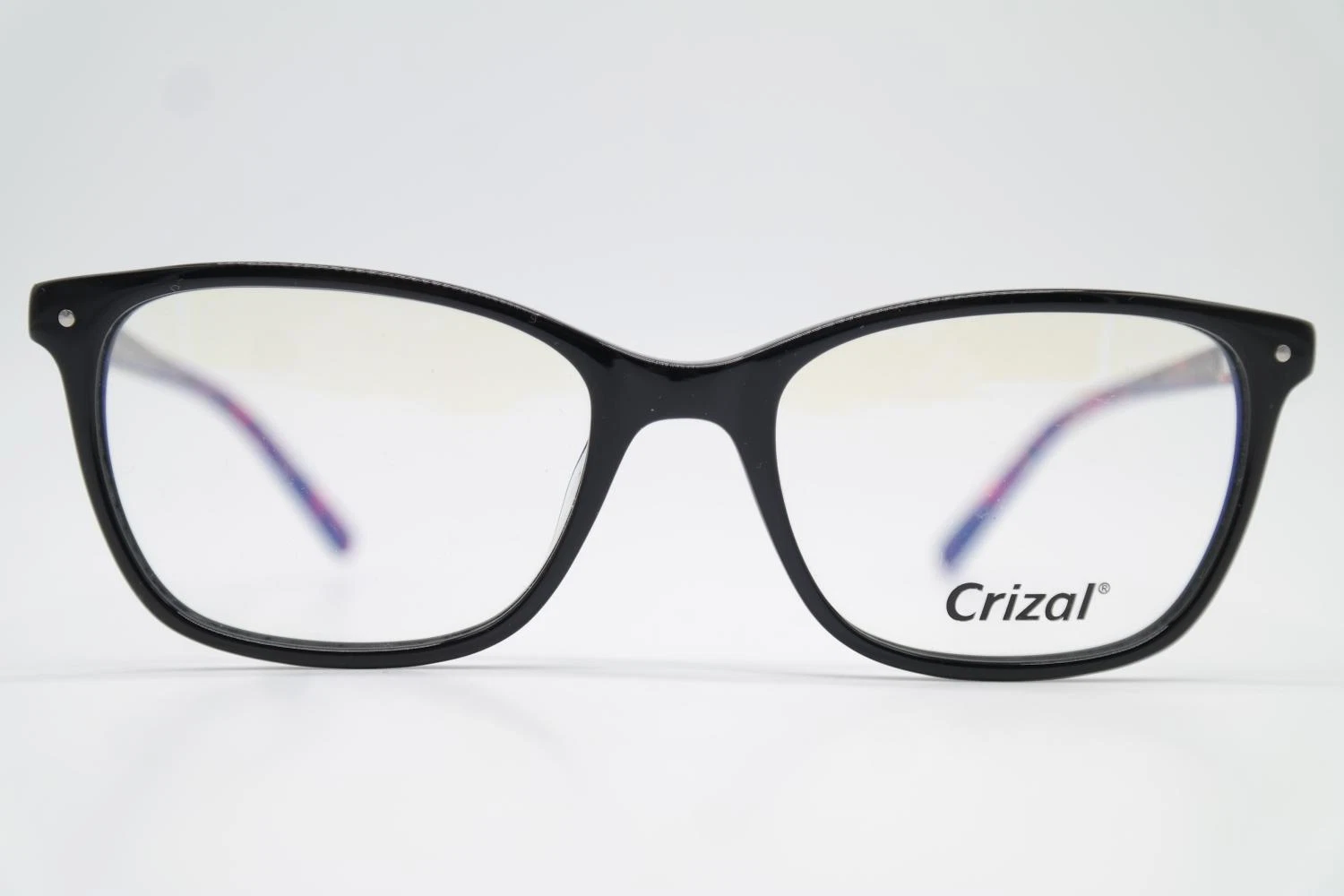Crizal MILANO Black Multicolored Oval Eyeglass Frame New