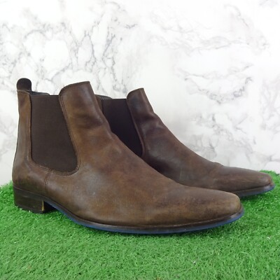 Jones Shoes Size Mens Brown Leather Chelsea Boots Winkle Picker Slip On  Casual UK