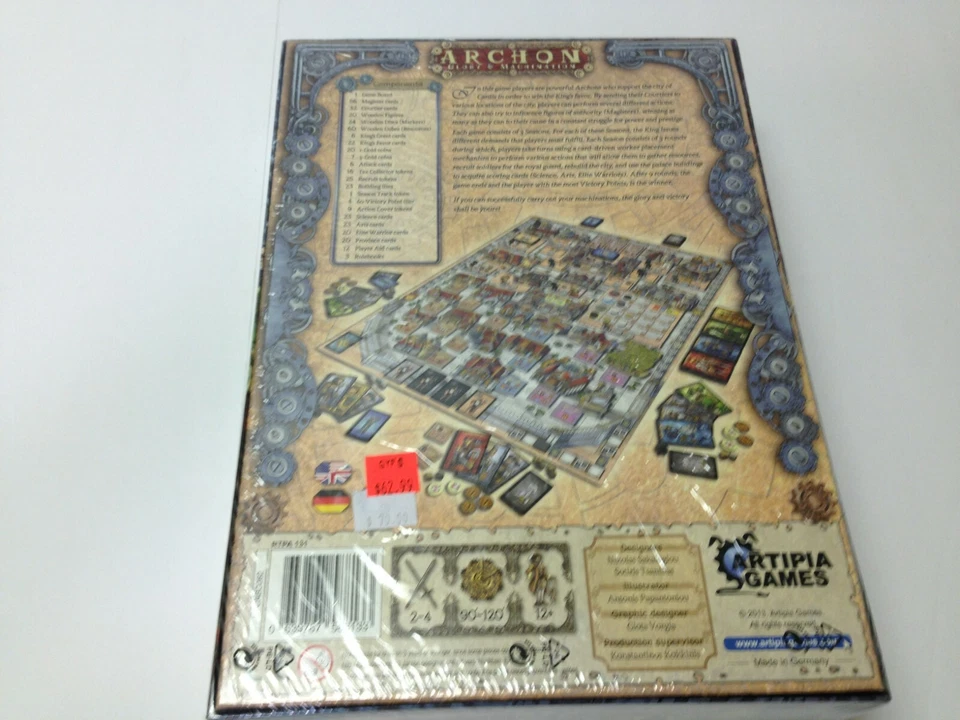  Jogo de tabuleiro Archon Glory & Machination Artipia 2013 lacrado jogo de estratégia - Imagem 2 de 2