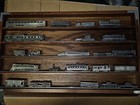 22 Pieces Franklin Mint Pewter Train Set & Display