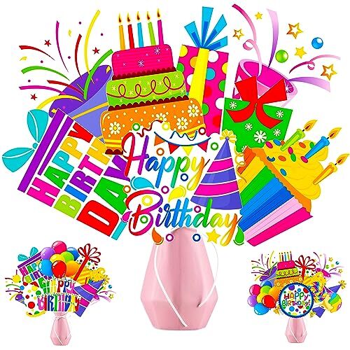 Happy Birthday Party Centerpiece Sticks 28Pcs Colorful Birthday Table Toppers - Bild 2 von 6
