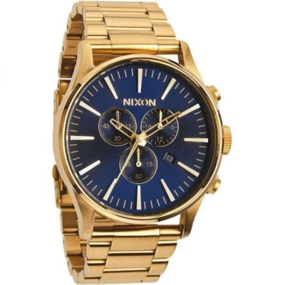Reloj de pulsera Nixon The Sentry cronógrafo A386-1922 analógico dorado azul ... - Imagen 1 de 3