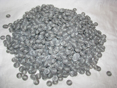 Two Pounds of Gray & White Buttons 15mm Across
