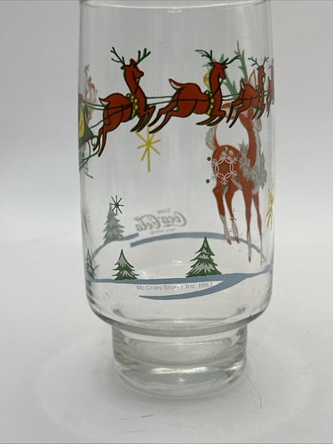 Vintage Coca-Cola Christmas Glass Rudolph The Red Nose Reindeer & Santa 16 oz - Picture 5 of 8