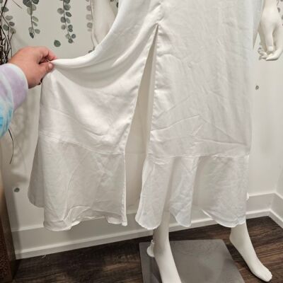 midi white fit and flare dress Kornelia White Fit and Flare Midi Dress – Lea Clothing Co
