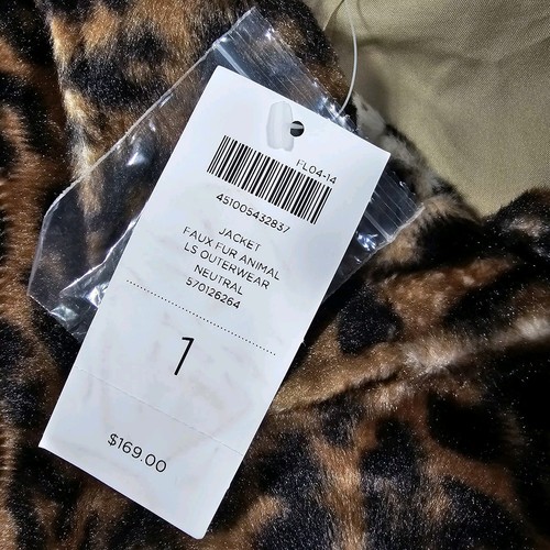NWT Chico's Women’s Faux Fur Swing Coat Jacket Leopard Print Size 1 S 8/10 - Picture 6 of 11
