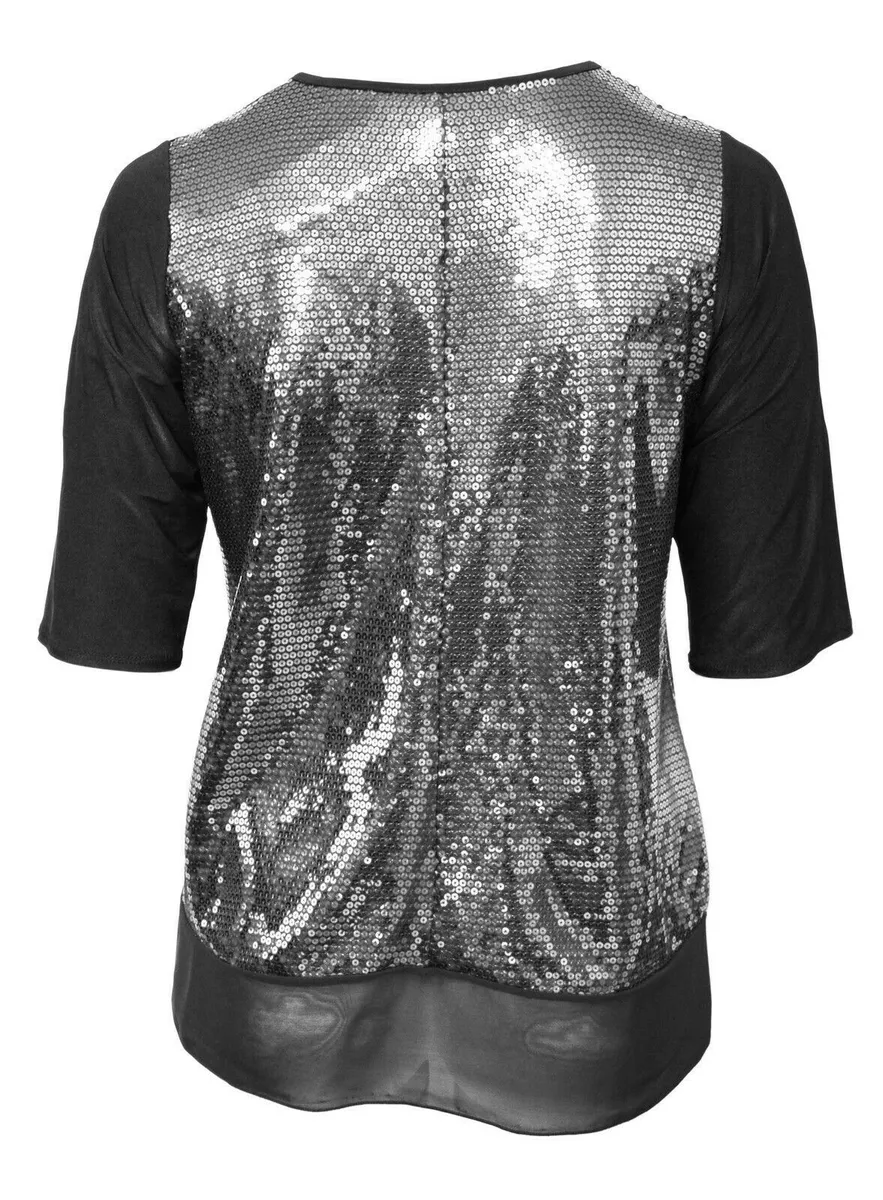Black sparkly tunic top sale