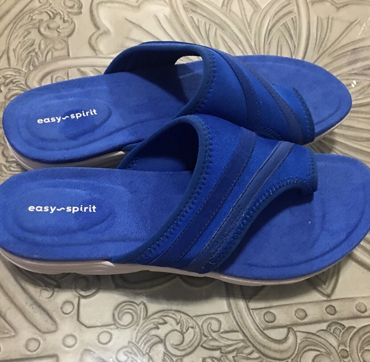 Easy Spirit Womens Lola 2 Blue Slide Sandals Shoes Sz 8 W | eBay