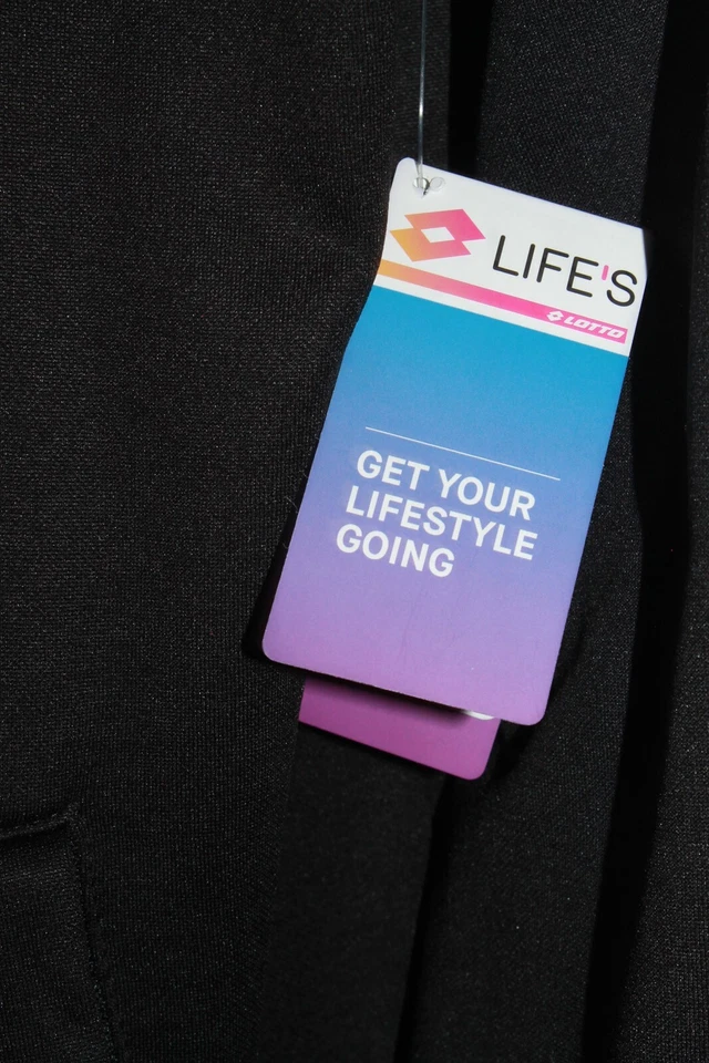 Lotto Squadra Tape FZ Jacket Zip Up Sports/Track Size XL BNWT Black RRP $79.99 - Image 3 of 4