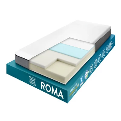 ONNUVO MATERASSO SINGOLO MEMORY FOAM GEL ALTA DENSITA' ORTOPEIDICO 80x190 80x200