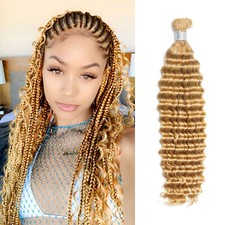 Deep Wave Human Hair Bulk for Boho Braids Croche Braiding Hair Extensions Brown
