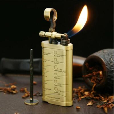 JIFENG Vintage Brass Gas Pipe Lighter with Tamper - Gentleman's