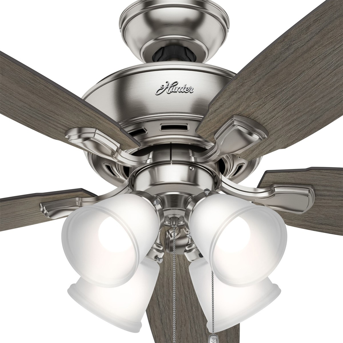 Hunter Builder 52-inch Brushed Nickel Ceiling Fan With LED Light Kit & Pull Chains
