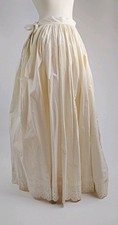 Antique Edwardian White Cotton Petticoat w/ Eyelet Lace Hem c.1900 Victorian