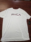 .= RVCA Men T-Shirt XXL Big RVCA SS Maroon Letter Logo White Shirt Softer Feel