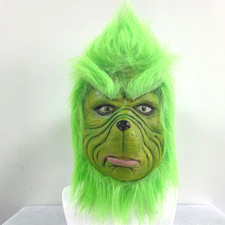 The Grinch Xmas Latex Mask Christmas Cosplay Furry Fur Party Costume