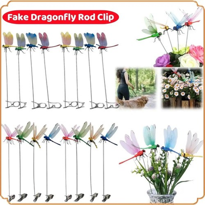 #ad #ad 12×Fake Dragonfly Clips Clip on Dragonfly for Outdoors 3D Dragonfly Garden Decor $8.32