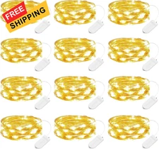 Minetom 12 Pack Fairy Lights Battery Operated 12 - No Timer, Warm White 