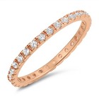 2mm CZ Rose Gold Plated Eternity Stackable Stacking Bridal Ring Band 925 Size 9 — photo 2