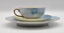 Antique GDA France Teacup Cup & Saucer & Matching Jean Pouyat 7.5" Dessert Plate