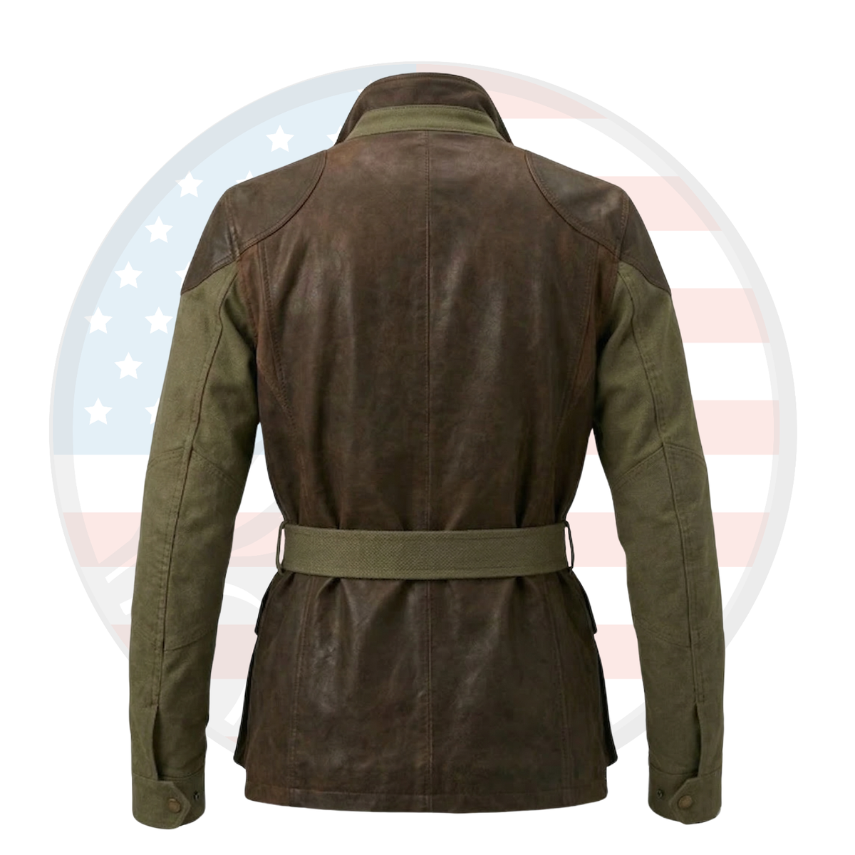 Men's Cadora Vintage Brown Leather Duster Jacket Classic Biker