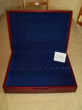 SILVERPLATE STERLING SILVER FLATWARE HOLDER WOODEN WOOD STORAGE BOX CHEST CASE