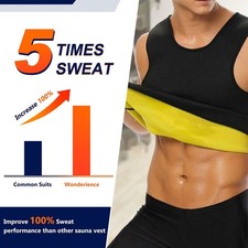 Men Slimming Body Shaper Waist Trainer Tank Top Fat Burn Belly Compression Vest