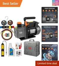 Versatile 4.5 CFM Vacuum Pump and 4-Way Manifold Gauge - A/C Repair Essentials