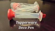 Tupperware Deco Penna Decoratore Torta Ghiaccio Frosting Strumento Scrittura Peperoncino Rosso Nuovo