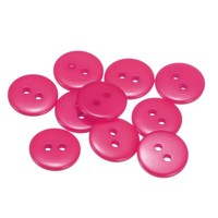 NäHknöPfe, 12,5 Mm, 2 LöCher, Kunstharz, Rund, BastelknöPfe, Rosenrot, 10 StüCk