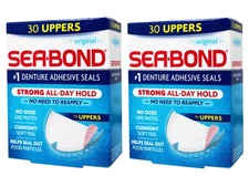 2 Pack - Sea-Bond Secure Denture Adhesive Seals, Original, Uppers, 30 Count