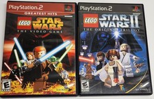 Lego Star Wars 1 and Star Wars II (Sony PlayStation 2) PS2 Lot Complete, Tested 