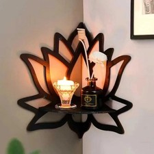 Hollow Lotus Floating Wall Shelf Hanging Wall Display Shelf Corner Decor Rack