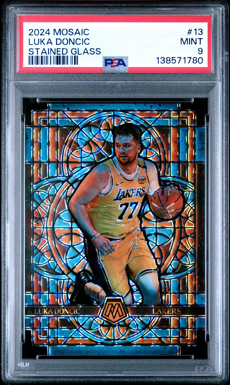 2024 PANINI MOSAIC STAINED GLASS #13 LUKA DONCIC PSA 9