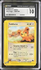 CGC 10 GEM MINT Teddiursa 109/144 Pokemon 2003 Skyridge Pop 37 on eBay