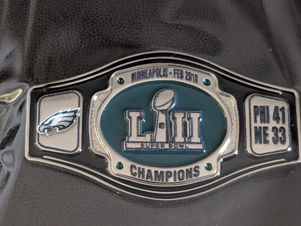 3 PIN CINTURÓN LUCHA LIBRE Philadelphia Eagles SUPER BOWL LIX LII 52 59ROCKY Día del Juego Foto 4 de 4