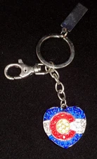 Chicago 'C' Bejewelled Heart KeyChain
