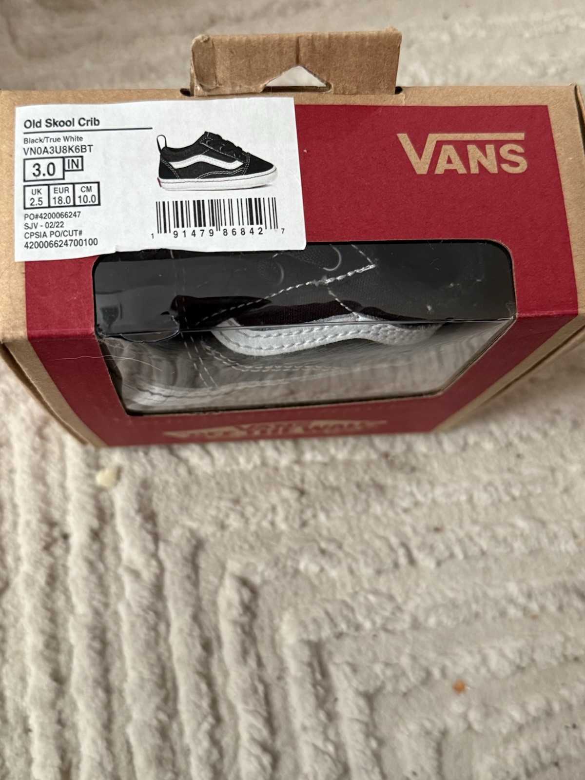PONY VANS Culla Oldol Skoole Scarpeo Bambinoro Nero V Bianco8k6bt VN0A3U8 Neonat T
