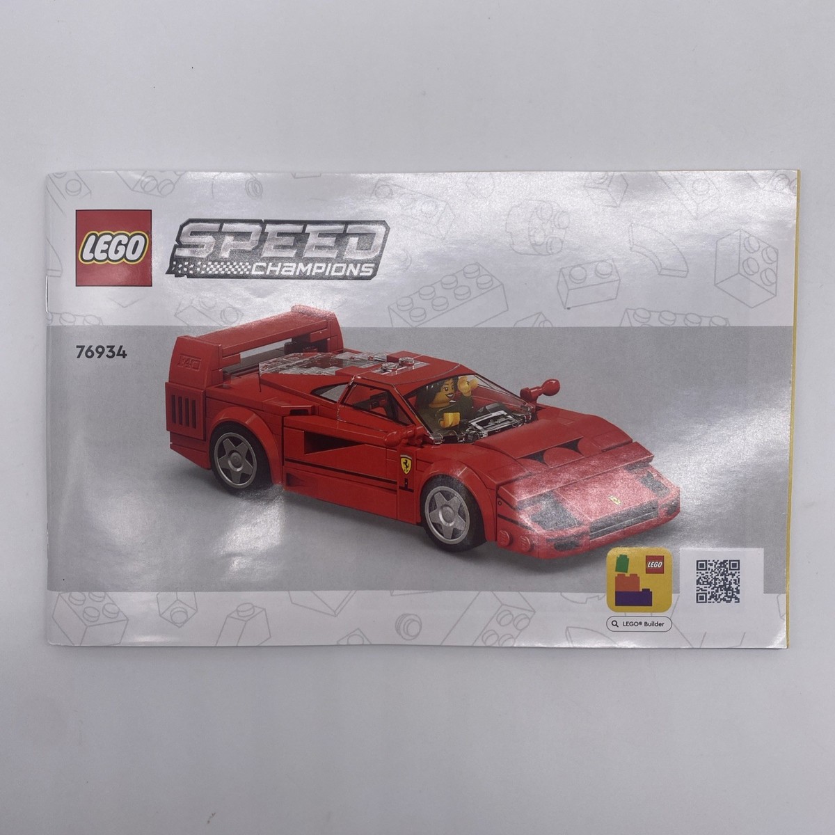 Lego Speed Champions 76934 Ferrari F40 Car Instruction Manual