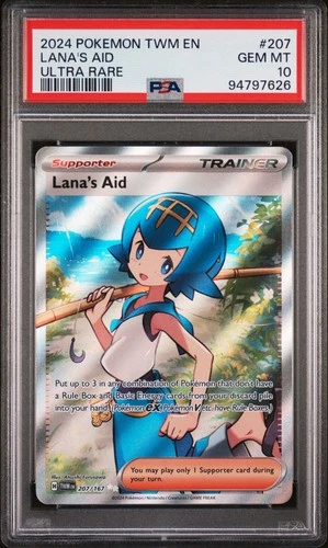 Pokémon Twilight Masquerade Lana's Aid Ultra Rare 207/167 PSA 10 GEM MT
