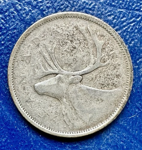 1955 Canadian Quarter. 80% Silver. Charity Auction. Below Melt Value!