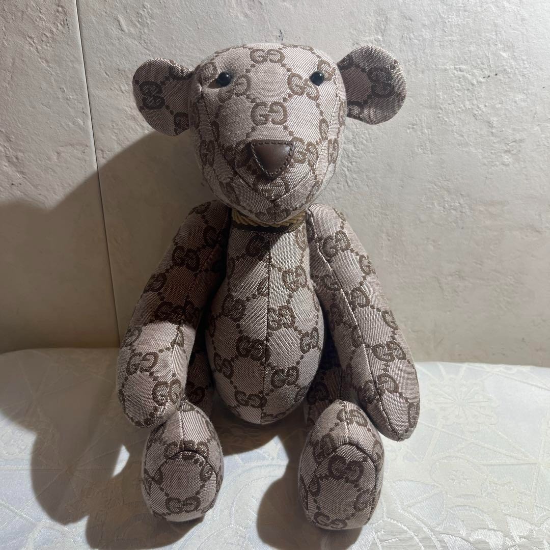GUCCI - GUCCI グッチ　テディベア GUCCI GG Pattern Monogram Teddy Bear Beige Canvas Plush Doll