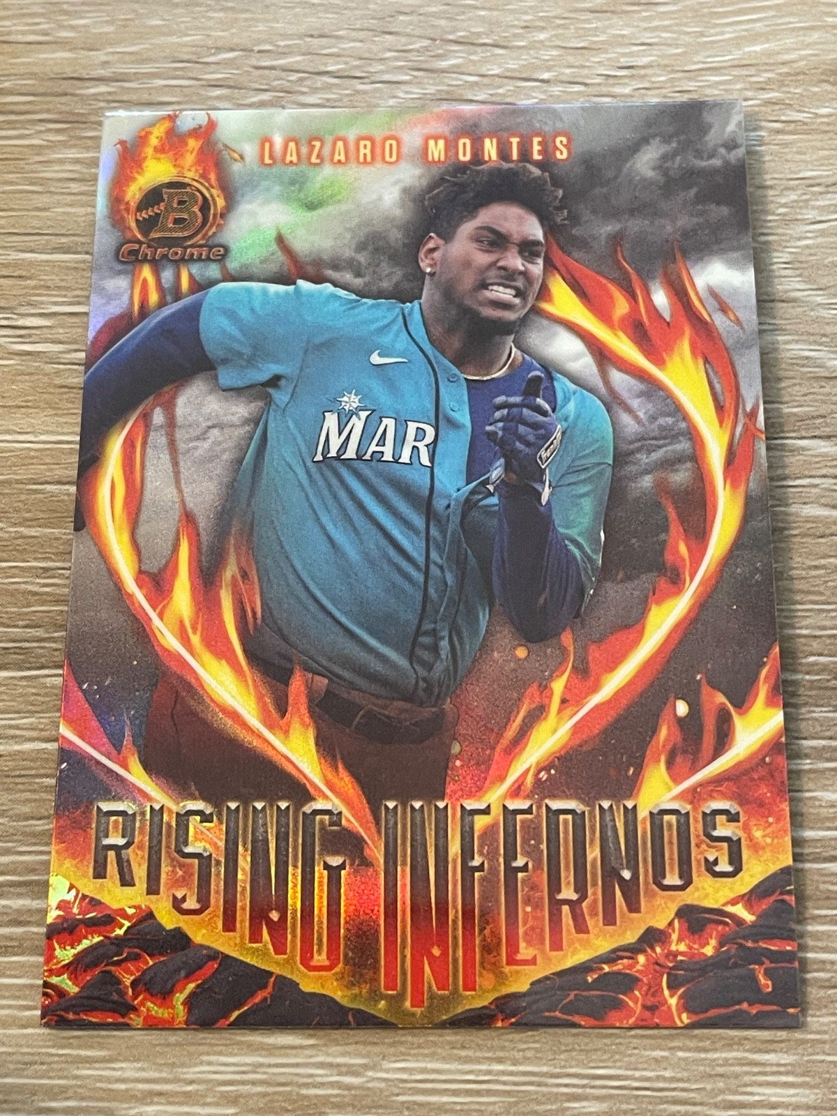 2024 Bowman Baseball - Rising Infernos Lazaro Montes RC #RI-19 Seattle Mariners