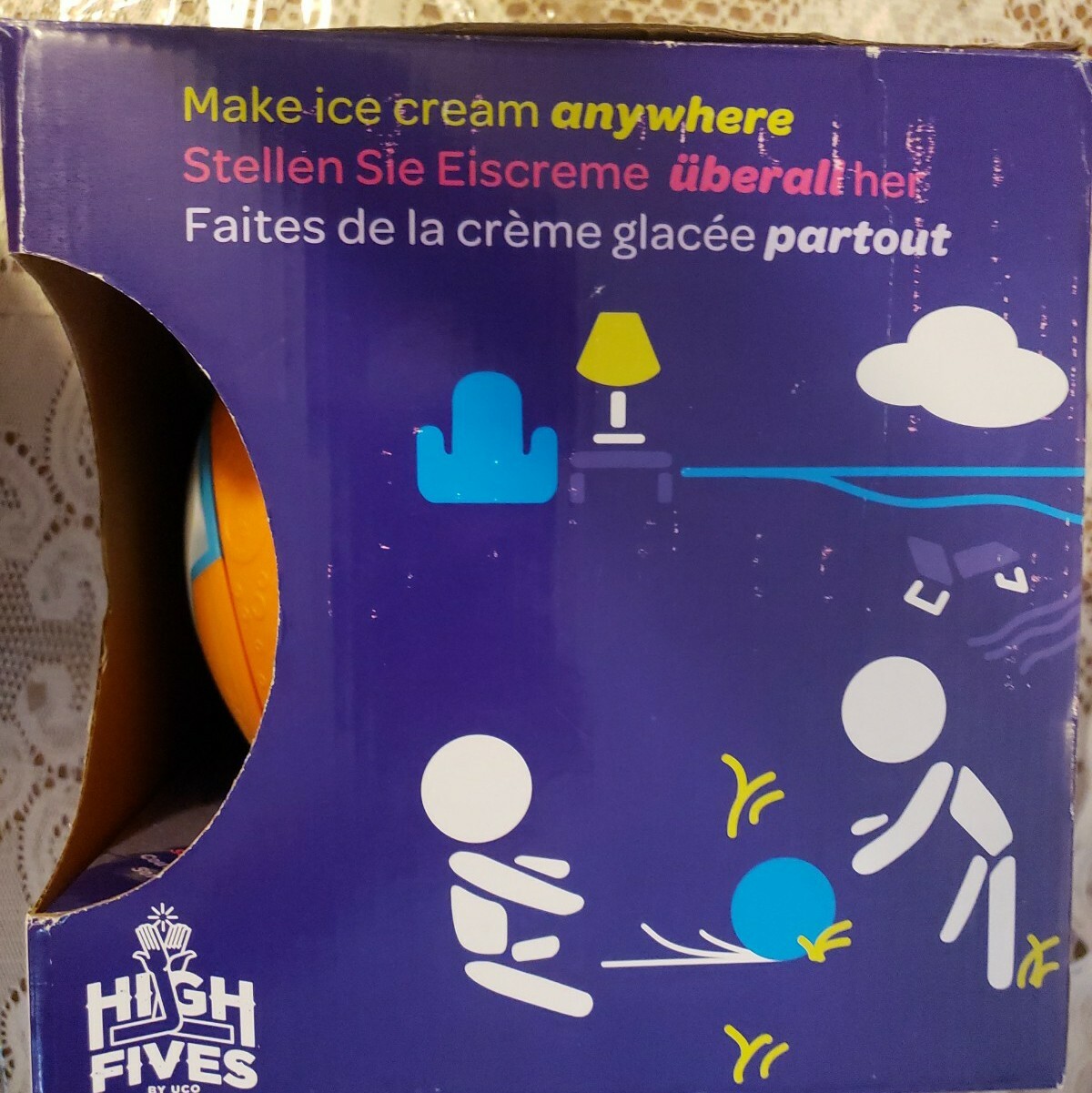 High Fives Soft Shell Ice Cream Ball Yaylabs UCO Makes Ice Cream Orange