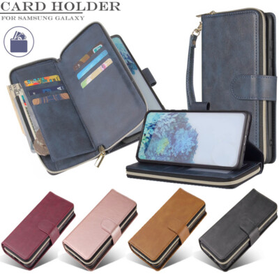 Leder Flip Kartentasche Etui Wallet Handy Case Für Samsung S8 S9 S10 S20 Note 10