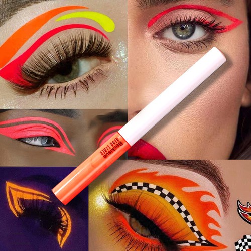 Neon Lidstrich Augen Make-Up Fluoreszierend Liquid Eyeliner Ultrafein Water → - Bild 5 von 9